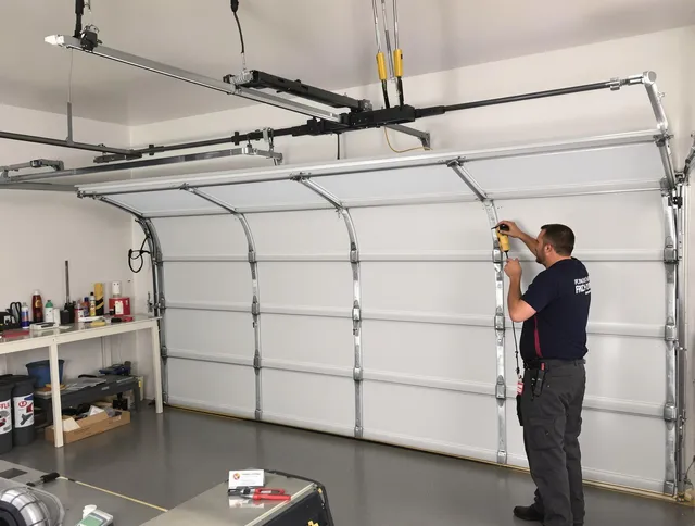Torrance Garage Door Repair certified technician performing overhead door system repair in Torrance